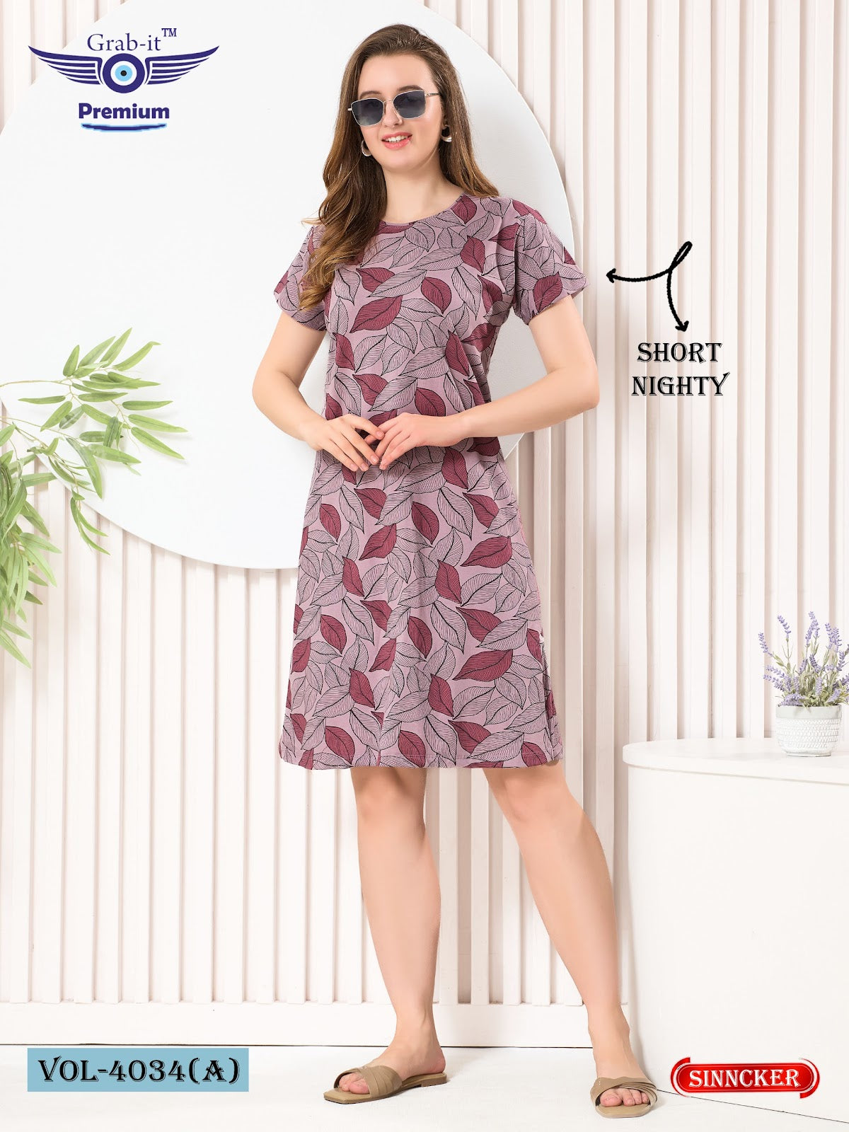 Vol 4034 A Grab It Sinker Short Night Gown Manufacturer