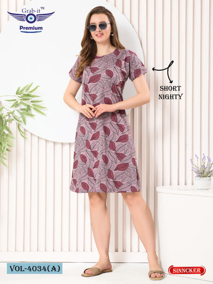 Vol 4034 A Grab It Sinker Short Night Gown Manufacturer