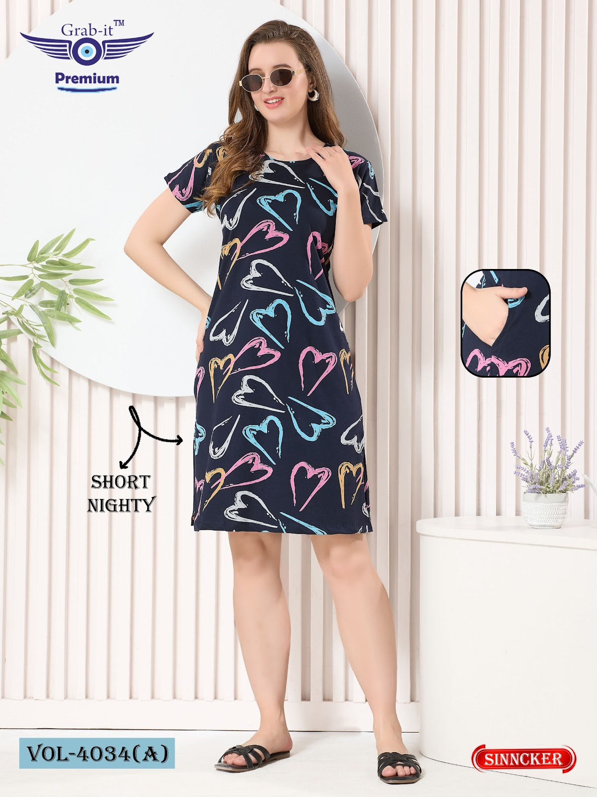 Vol 4034 A Grab It Sinker Short Night Gown Manufacturer