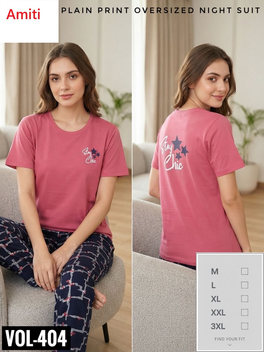 Vol 404 Amiti Hosiery Pyjama Night Suits Wholesaler India