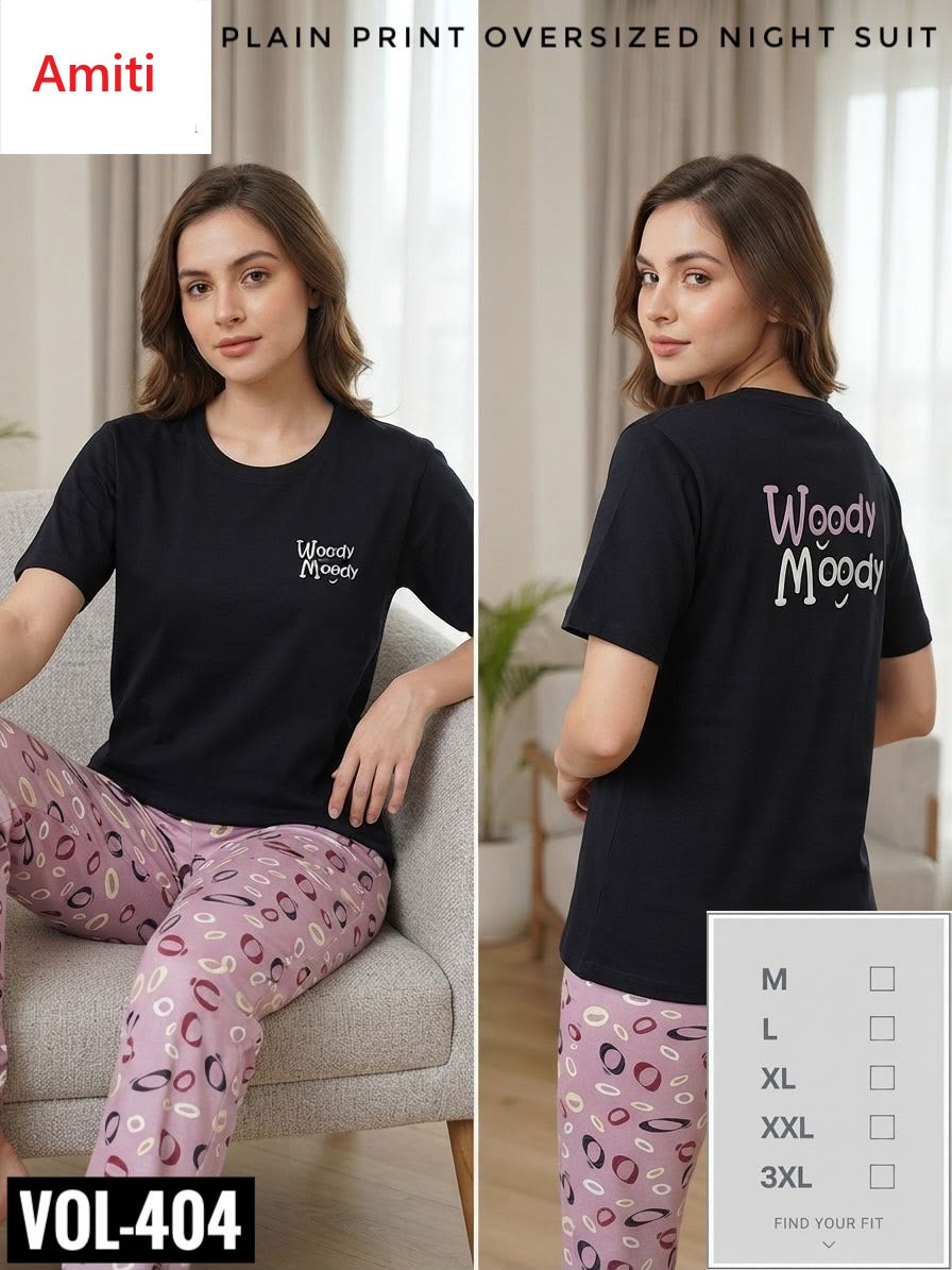 Vol 404 Amiti Hosiery Pyjama Night Suits Wholesaler India
