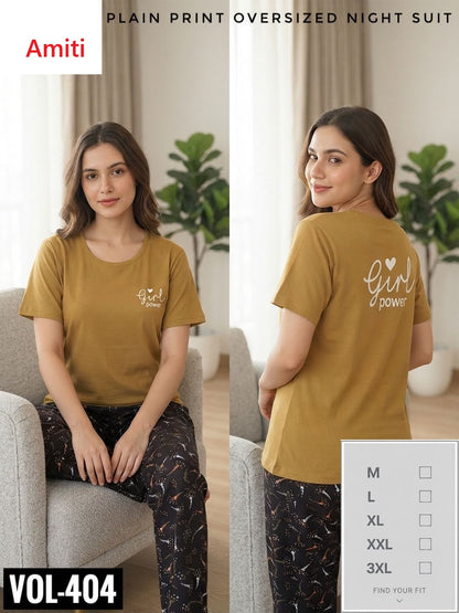 Vol 404 Amiti Hosiery Pyjama Night Suits Wholesaler India