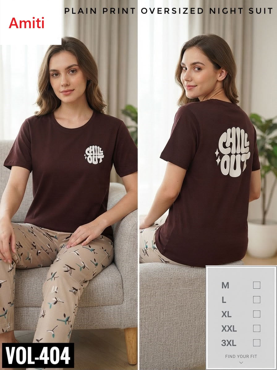 Vol 404 Amiti Hosiery Pyjama Night Suits Wholesaler India