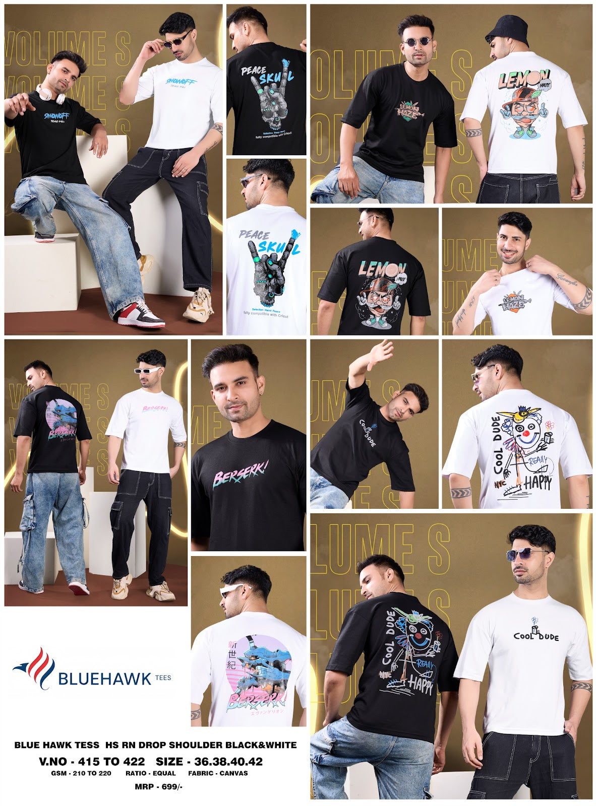 Vol 415 To 422 Bluehawk Feather Knit Mens Tshirts Wholesale Rate
