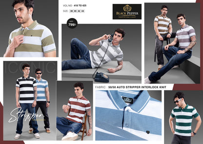 Vol 418 To 425 Black Pepper Knit Mens Tshirts Supplier Ahmedabad