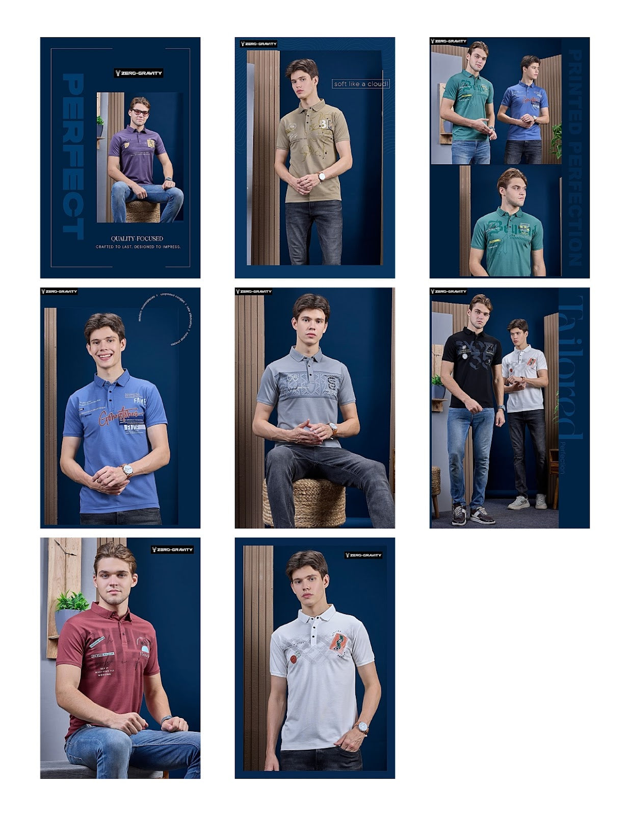 Vol 4244 - 4251 Zero Gravity Tencil Lycra Mens Tshirts Supplier India