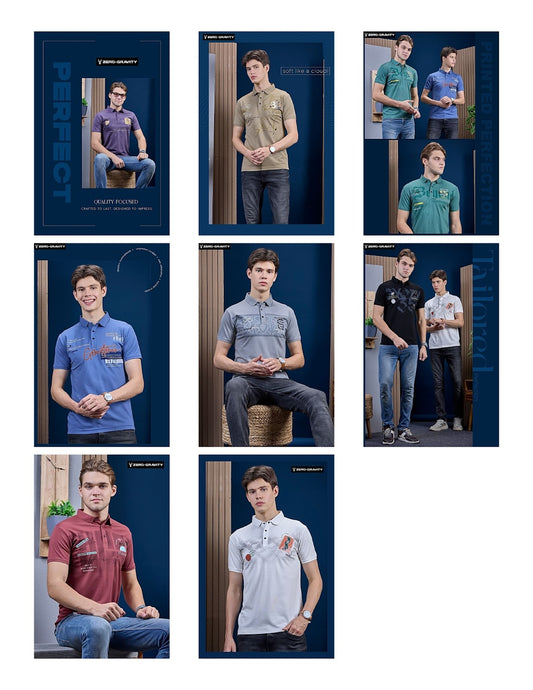 Vol 4244 - 4251 Zero Gravity Tencil Lycra Mens Tshirts Supplier India