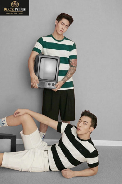 Vol 426 To 433 Black Pepper Auto Stripes Mens Tshirts Wholesaler
