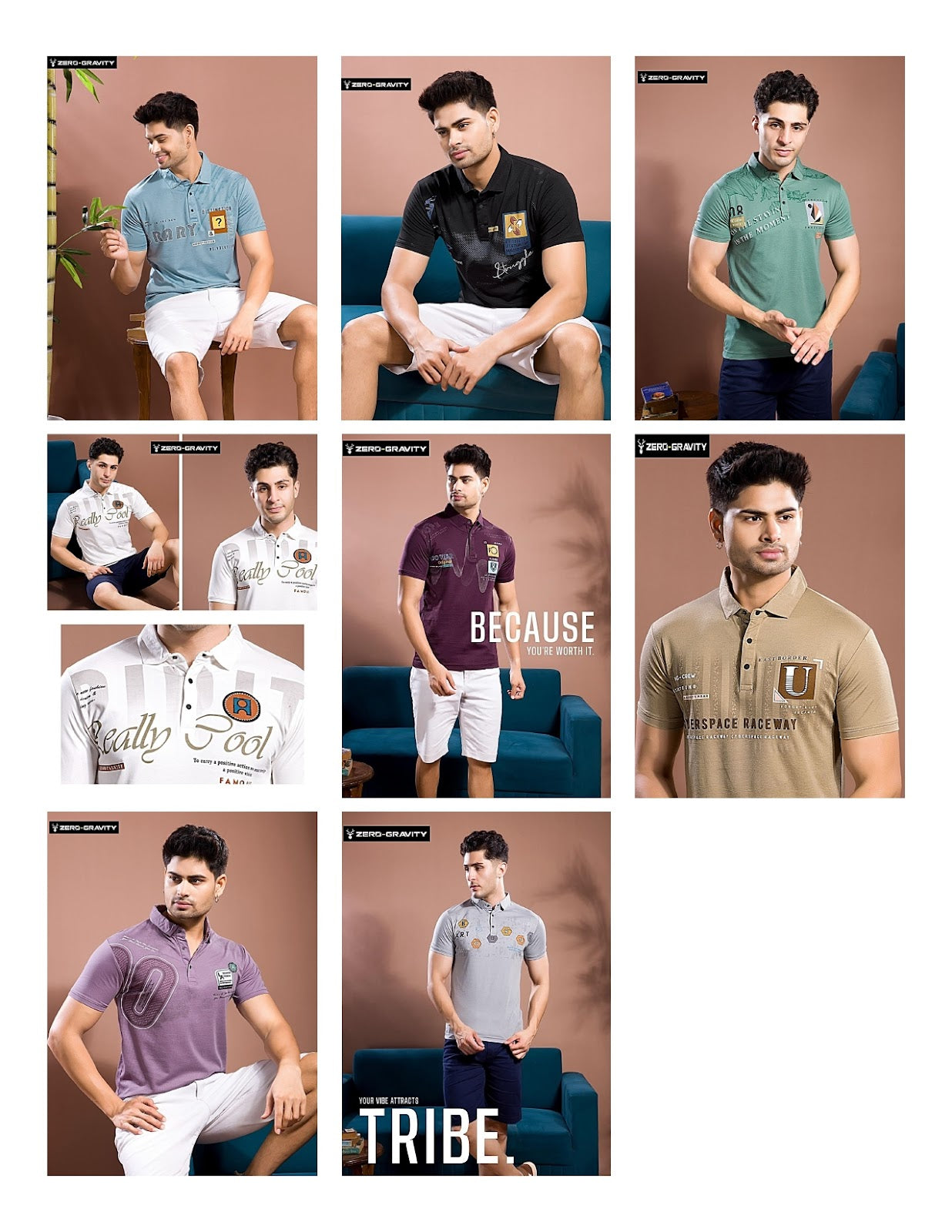 Vol 4274 - 4281 Zero Gravity Tencil Lycra Mens Tshirts Manufacturer India