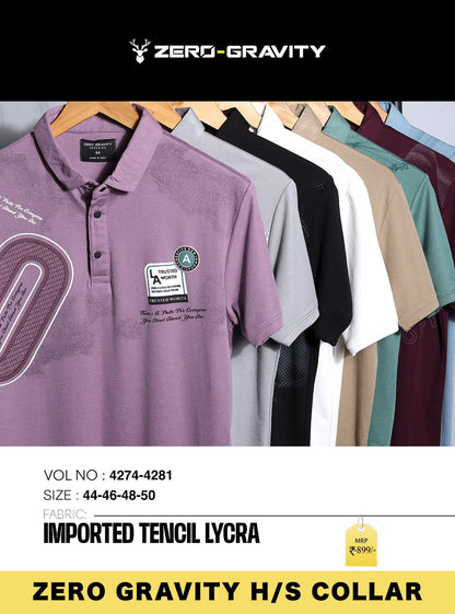 Vol 4274 - 4281 Zero Gravity Tencil Lycra Mens Tshirts Manufacturer India