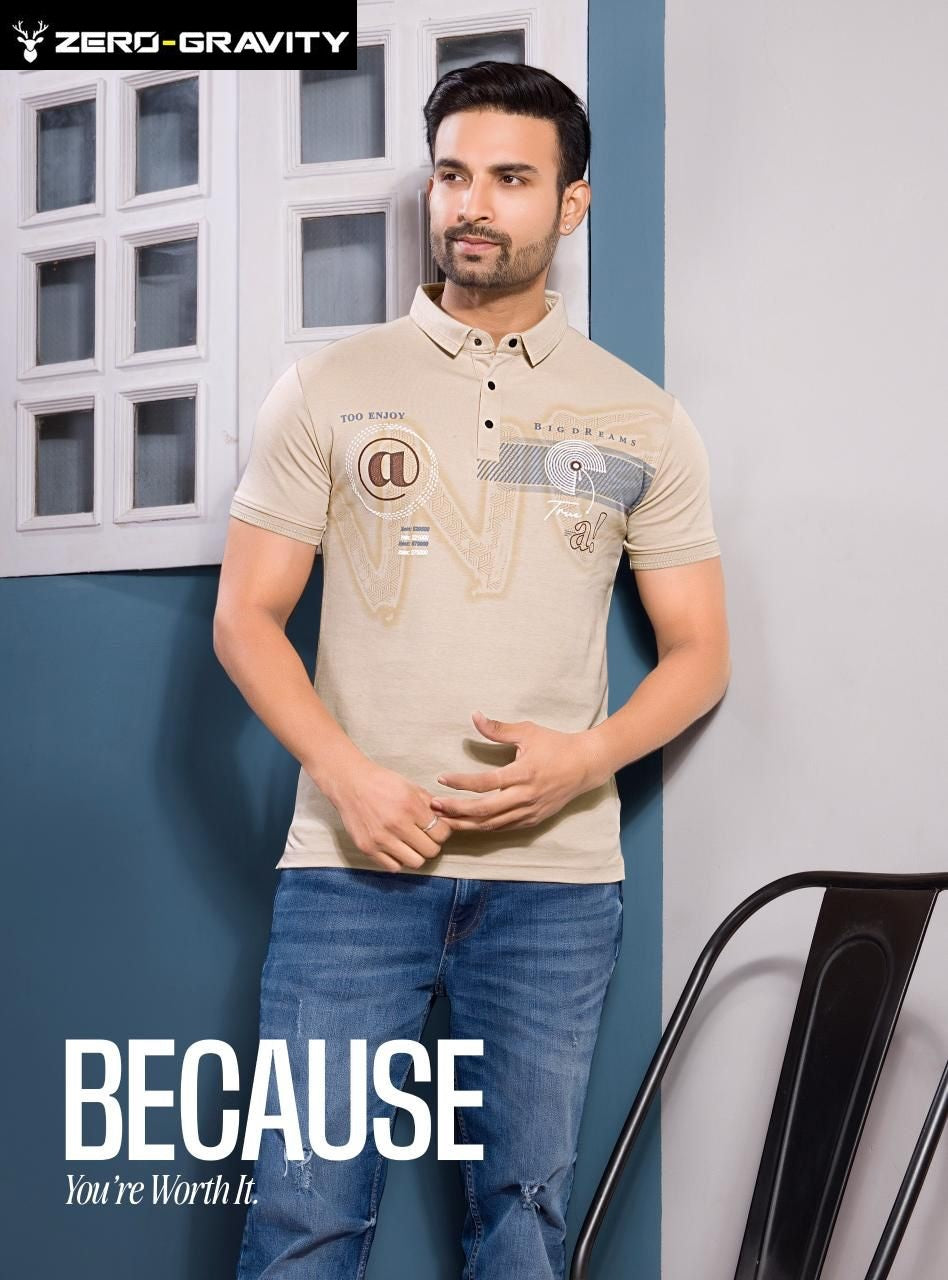 Vol 4314-4321 Zero Gravity Canvas Interlock Mens Tshirts Exporter Gujarat