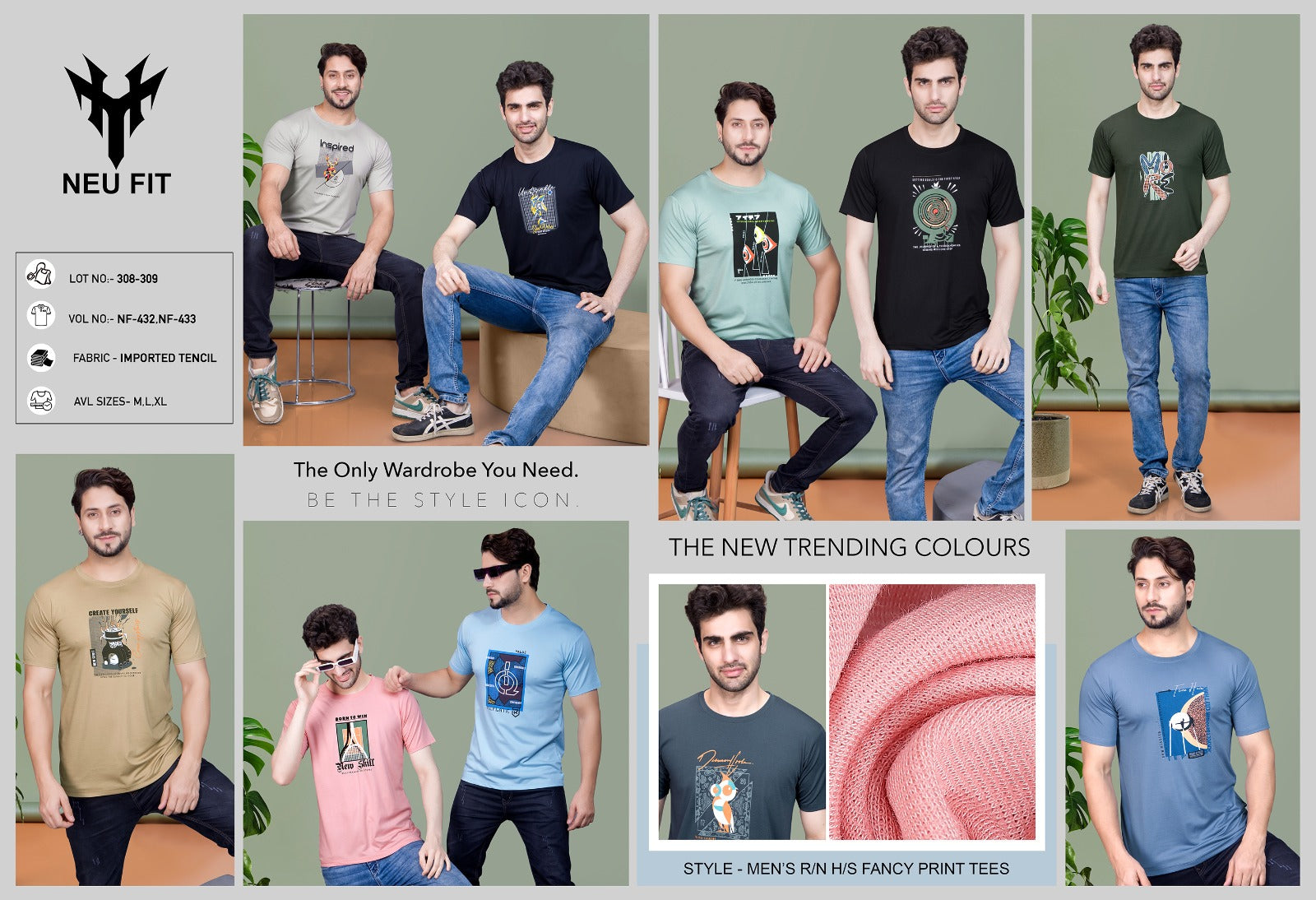 Vol 433 Neu Fit Imported Mens Tshirts Supplier Gujarat