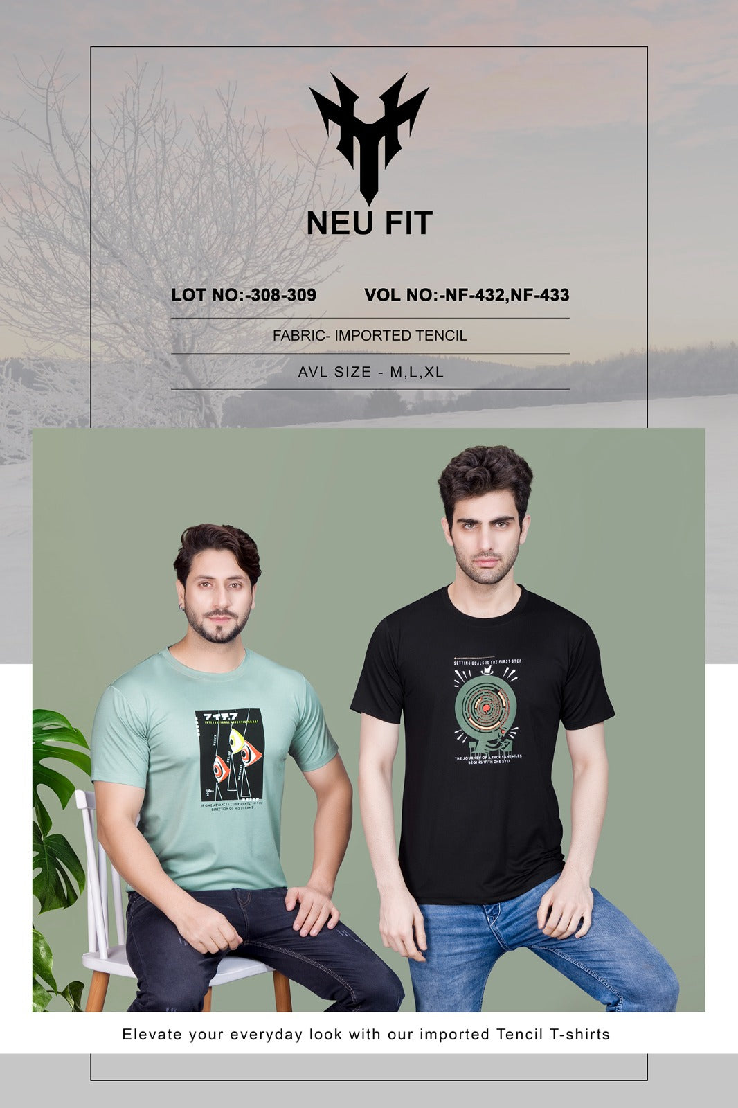 Vol 433 Neu Fit Imported Mens Tshirts Supplier Gujarat