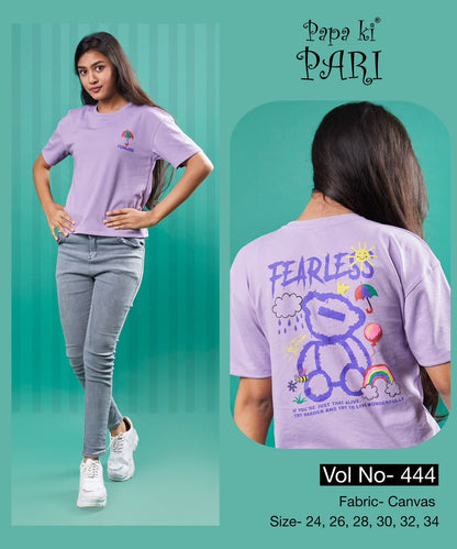 Plain Vol 444 Papa Ki Pari Canvas Girls Top Wholesaler Ahmedabad