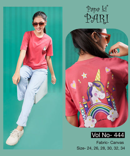 Plain Vol 444 Papa Ki Pari Canvas Girls Top Wholesaler Ahmedabad