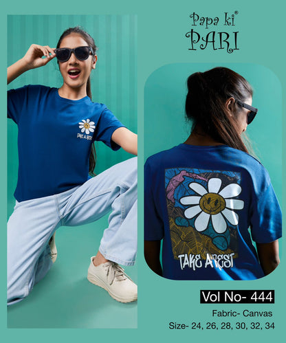 Plain Vol 444 Papa Ki Pari Canvas Girls Top Wholesaler Ahmedabad