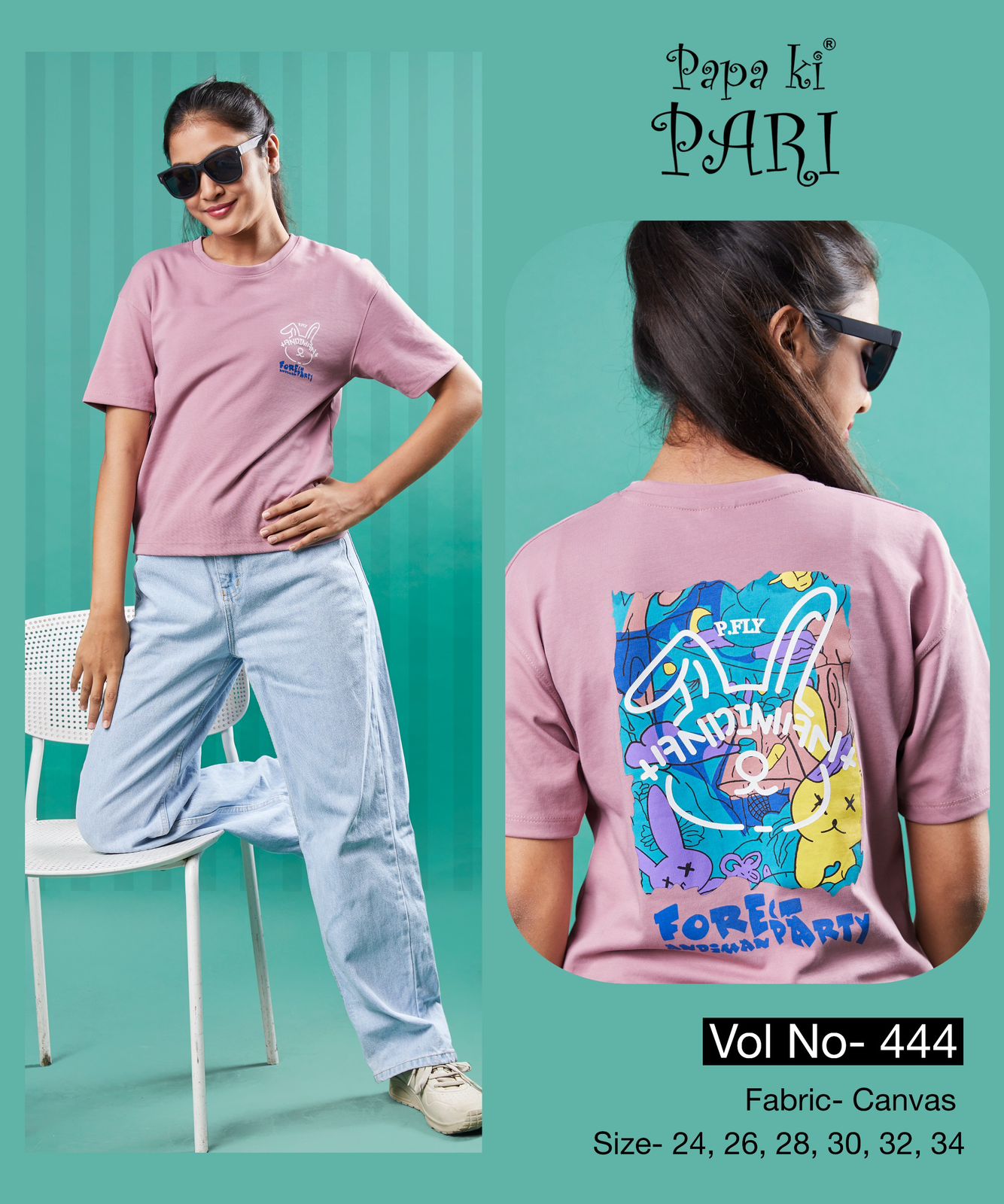 Plain Vol 444 Papa Ki Pari Canvas Girls Top Wholesaler Ahmedabad