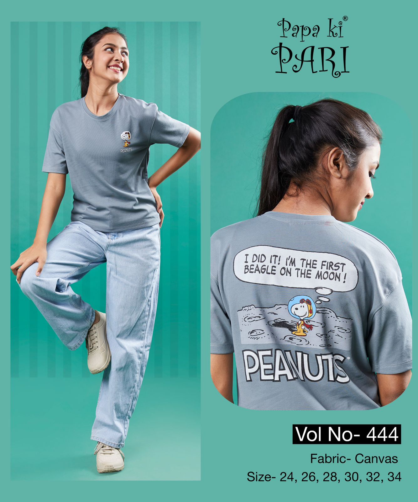 Plain Vol 444 Papa Ki Pari Canvas Girls Top Wholesaler Ahmedabad
