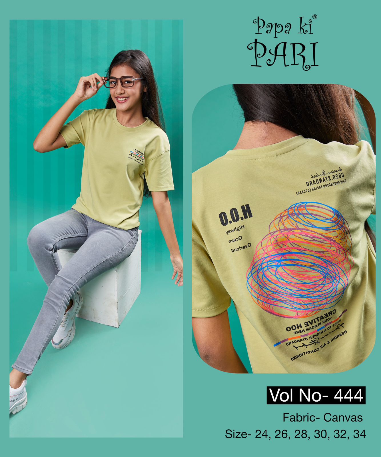 Plain Vol 444 Papa Ki Pari Canvas Girls Top Wholesaler Ahmedabad