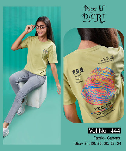 Plain Vol 444 Papa Ki Pari Canvas Girls Top Wholesaler Ahmedabad