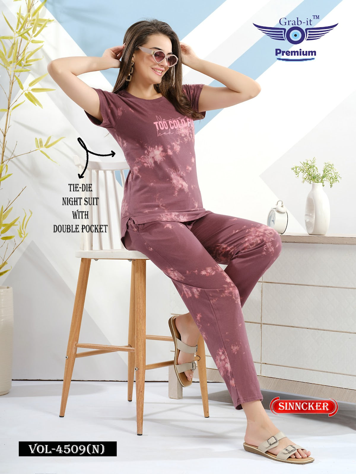 Vol 4509 N Grab It Sinker Pyjama Night Suits Wholesale Rate