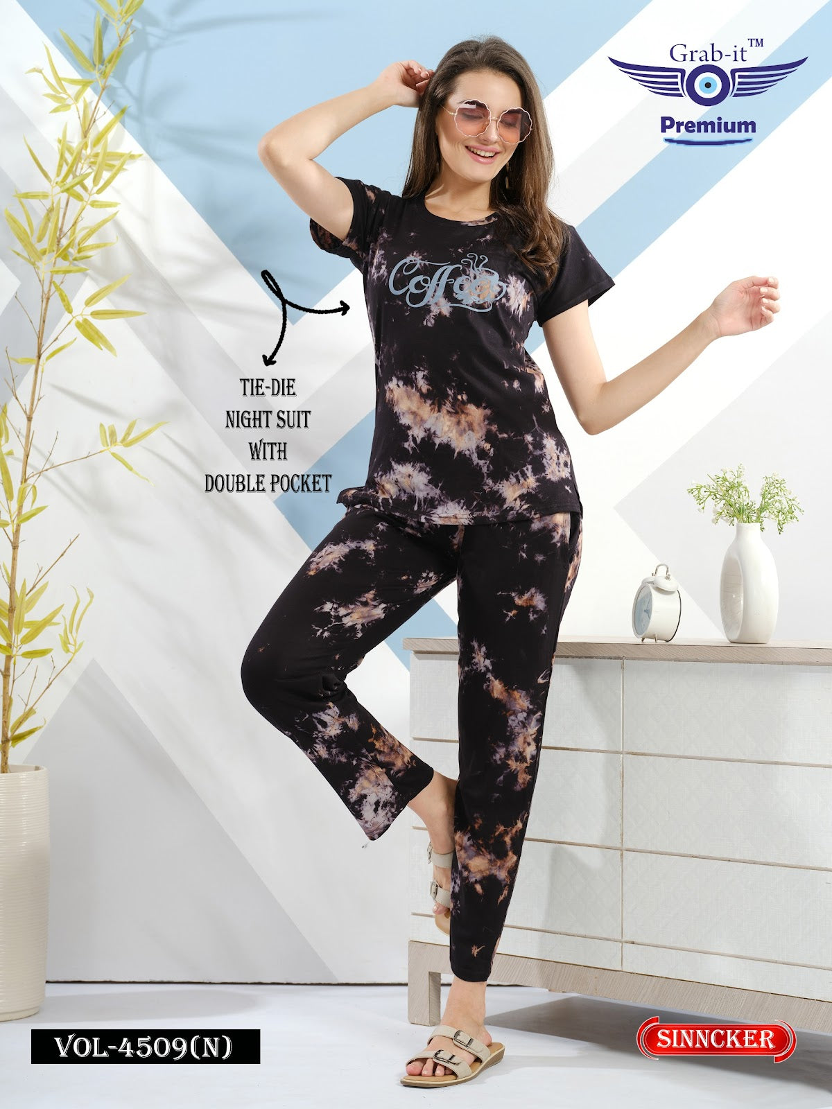 Vol 4509 N Grab It Sinker Pyjama Night Suits Wholesale Rate