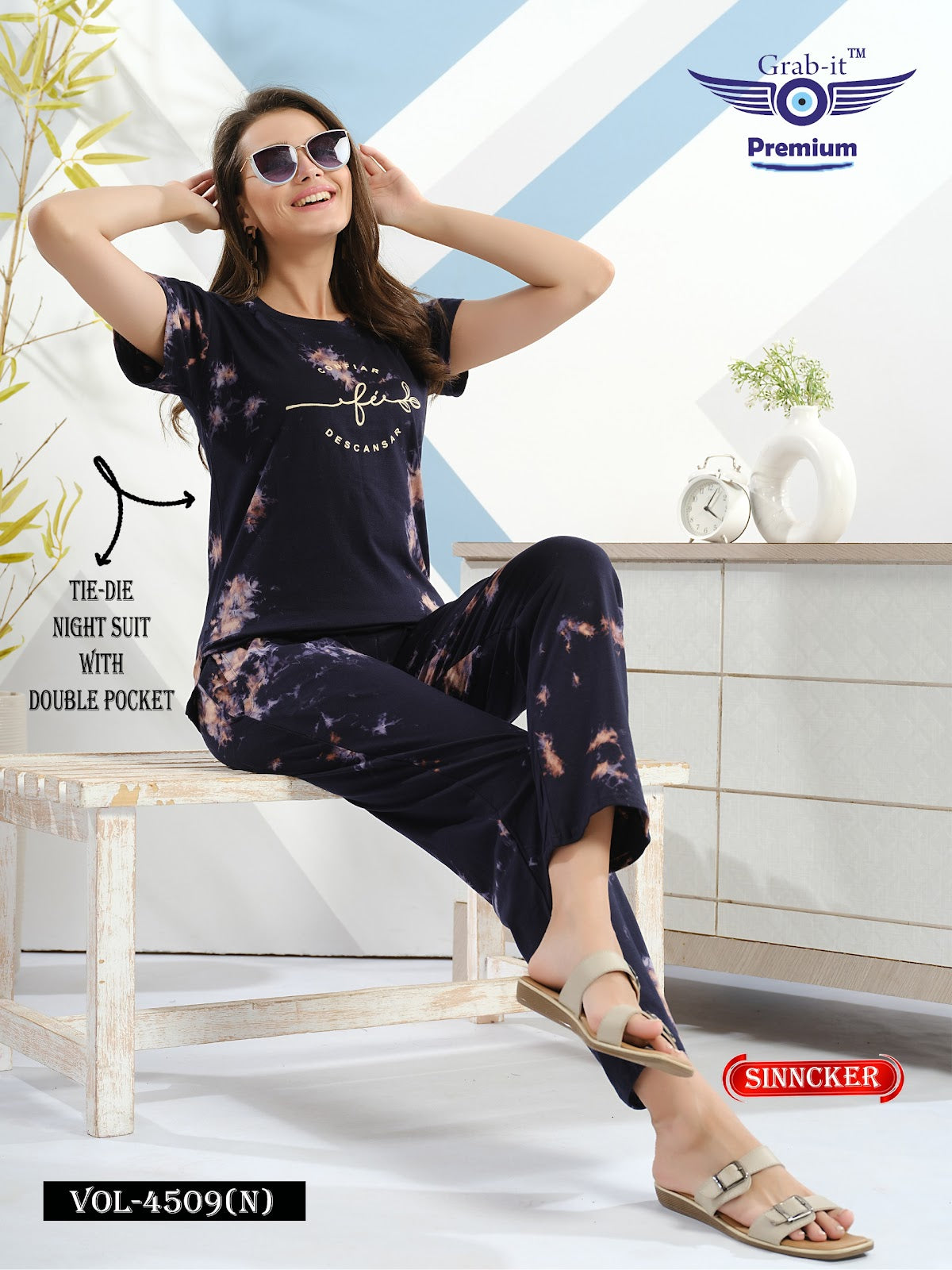 Vol 4509 N Grab It Sinker Pyjama Night Suits Wholesale Rate