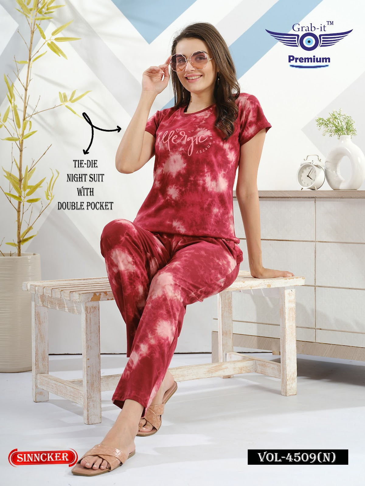 Vol 4509 N Grab It Sinker Pyjama Night Suits Wholesale Rate