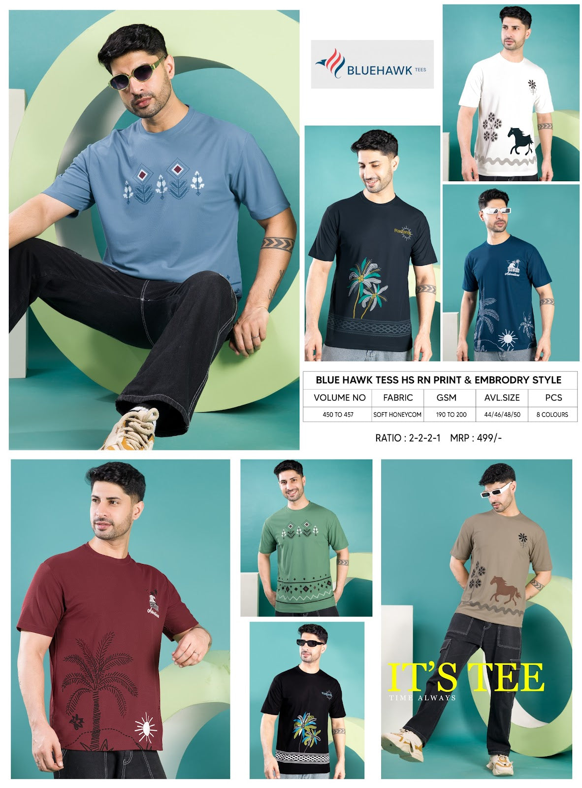 Vol 450 To 457 Bluehawk Honey Comb Mens Tshirts Supplier Gujarat