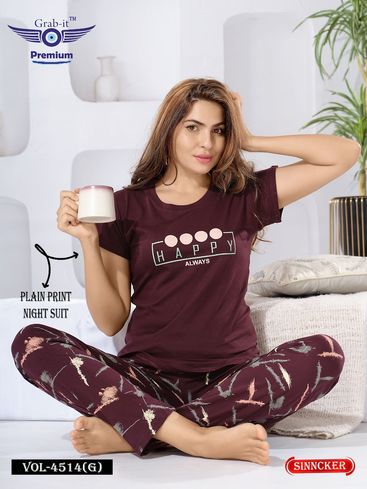 Vol 4514 G Grab It Sinker Pyjama Night Suits Manufacturer Ahmedabad