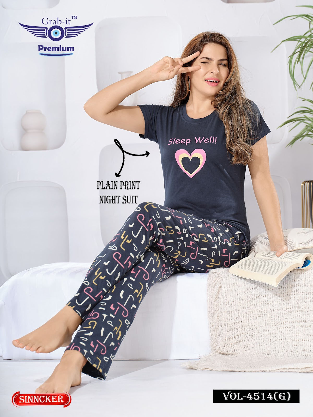 Vol 4514 G Grab It Sinker Pyjama Night Suits Manufacturer Ahmedabad