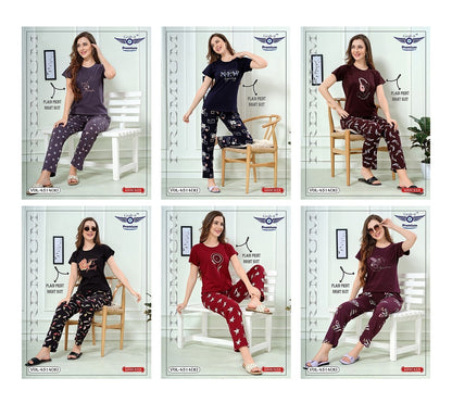 Vol 4514 H Grab It Sinker Pyjama Night Suits Exporter India