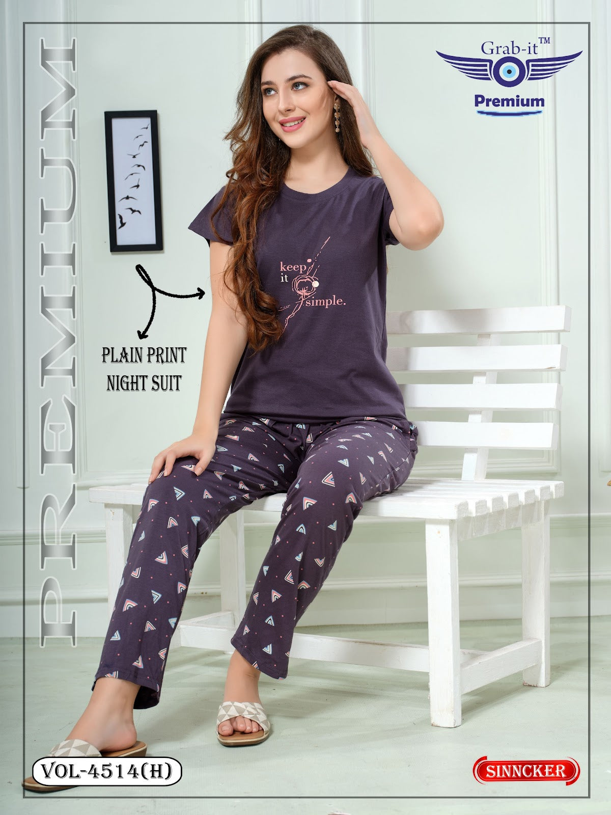 Vol 4514 H Grab It Sinker Pyjama Night Suits Exporter India