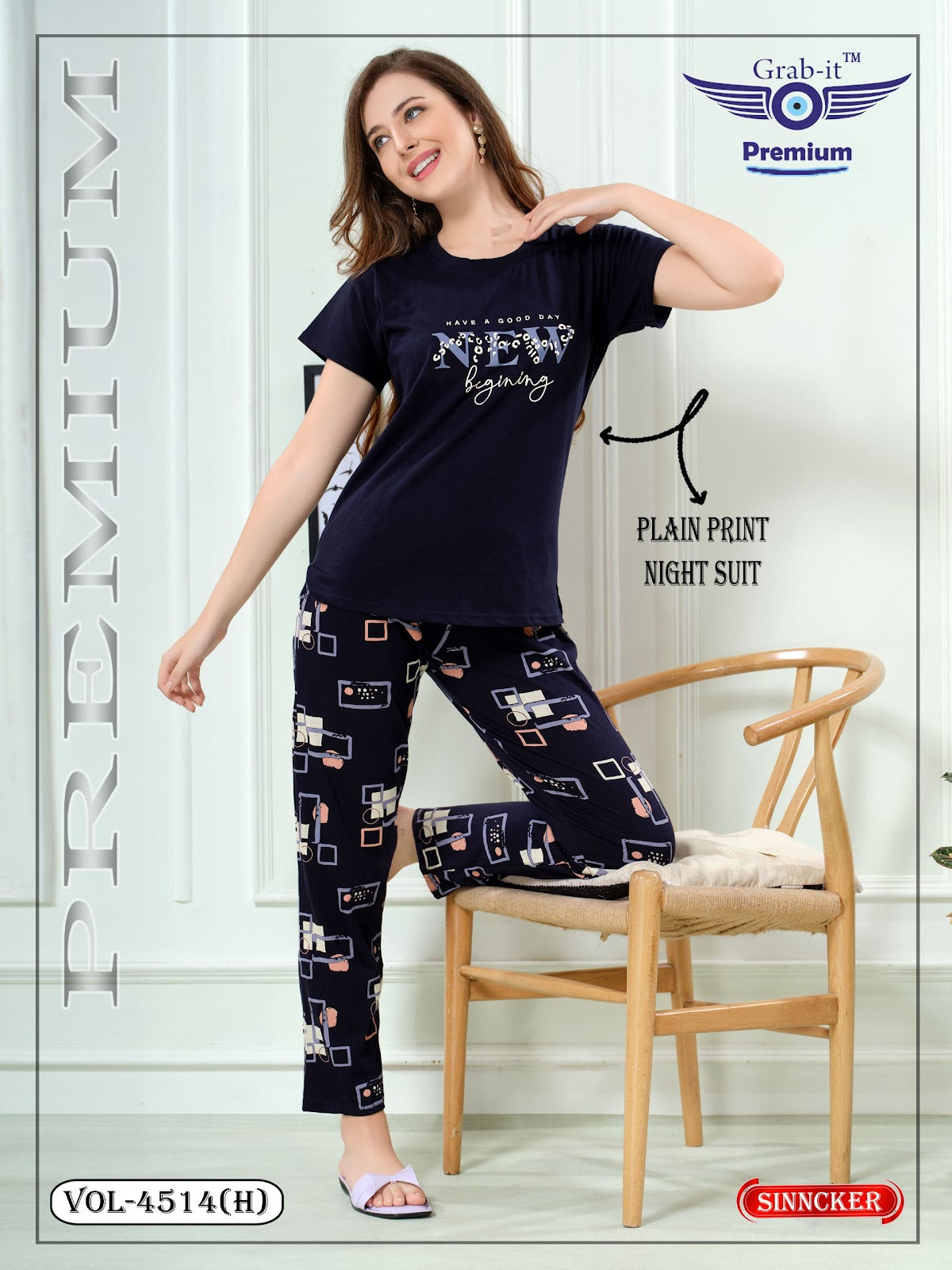 Vol 4514 H Grab It Sinker Pyjama Night Suits Exporter India