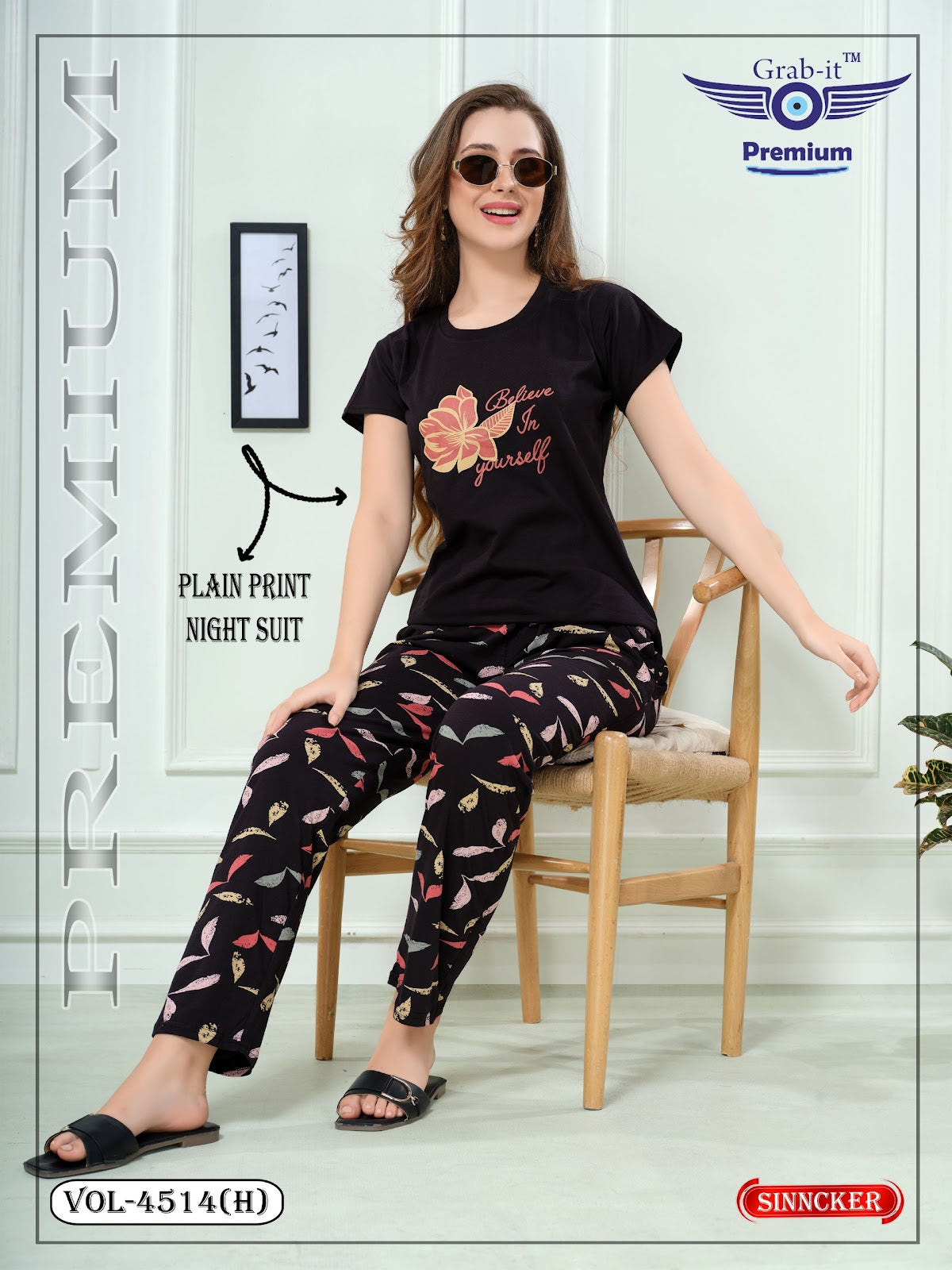 Vol 4514 H Grab It Sinker Pyjama Night Suits Exporter India