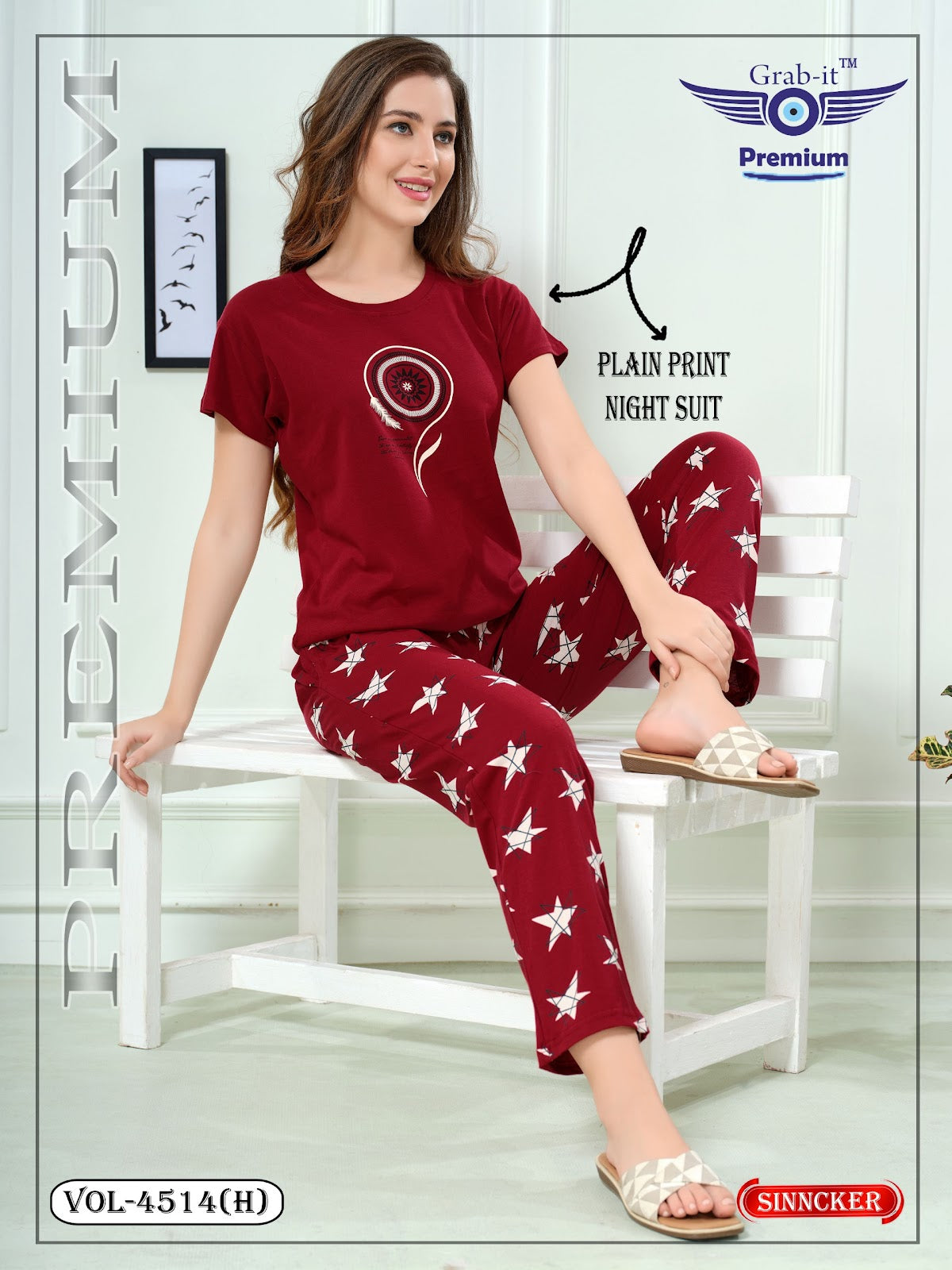 Vol 4514 H Grab It Sinker Pyjama Night Suits Exporter India