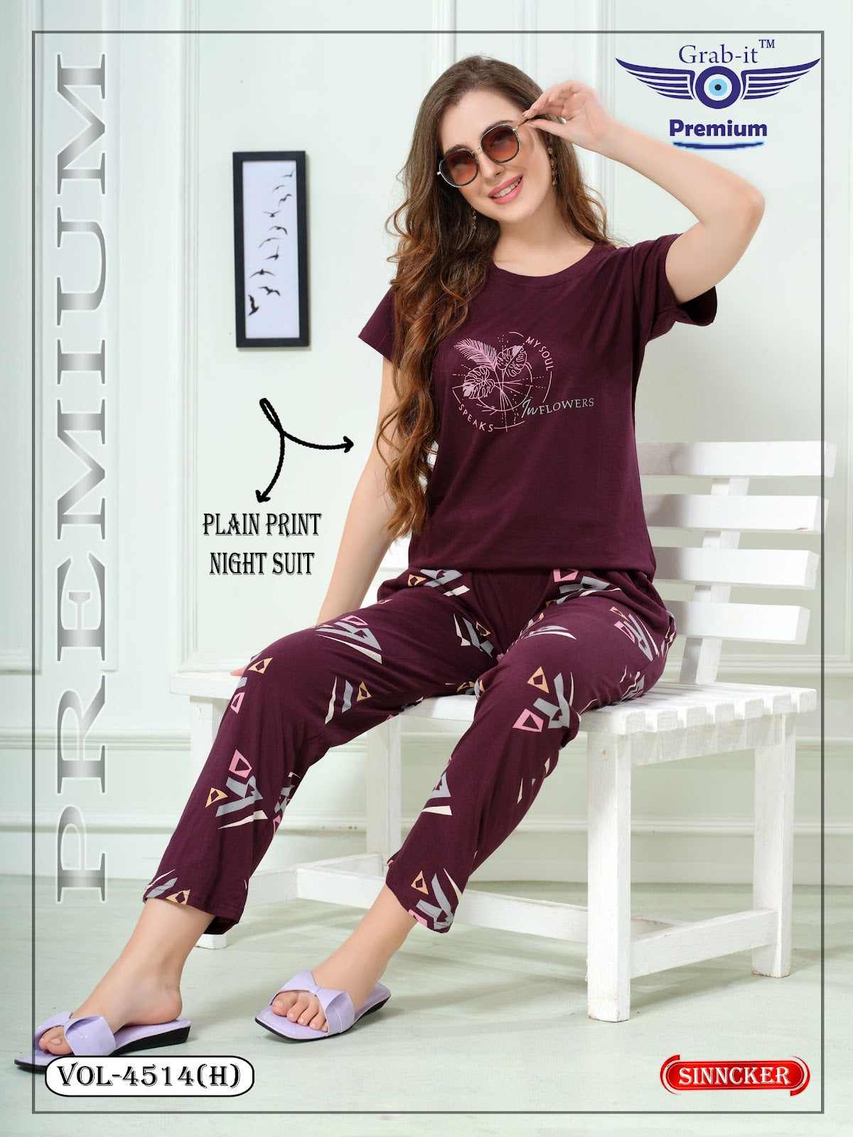 Vol 4514 H Grab It Sinker Pyjama Night Suits Exporter India