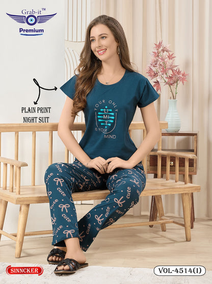 Vol 4514 I Grab It Sinker Pyjama Night Suits Wholesale Price