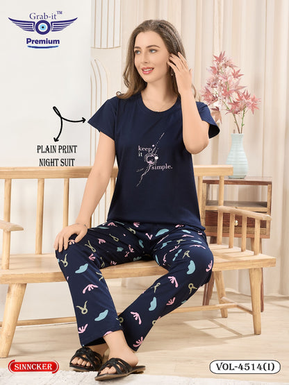 Vol 4514 I Grab It Sinker Pyjama Night Suits Wholesale Price