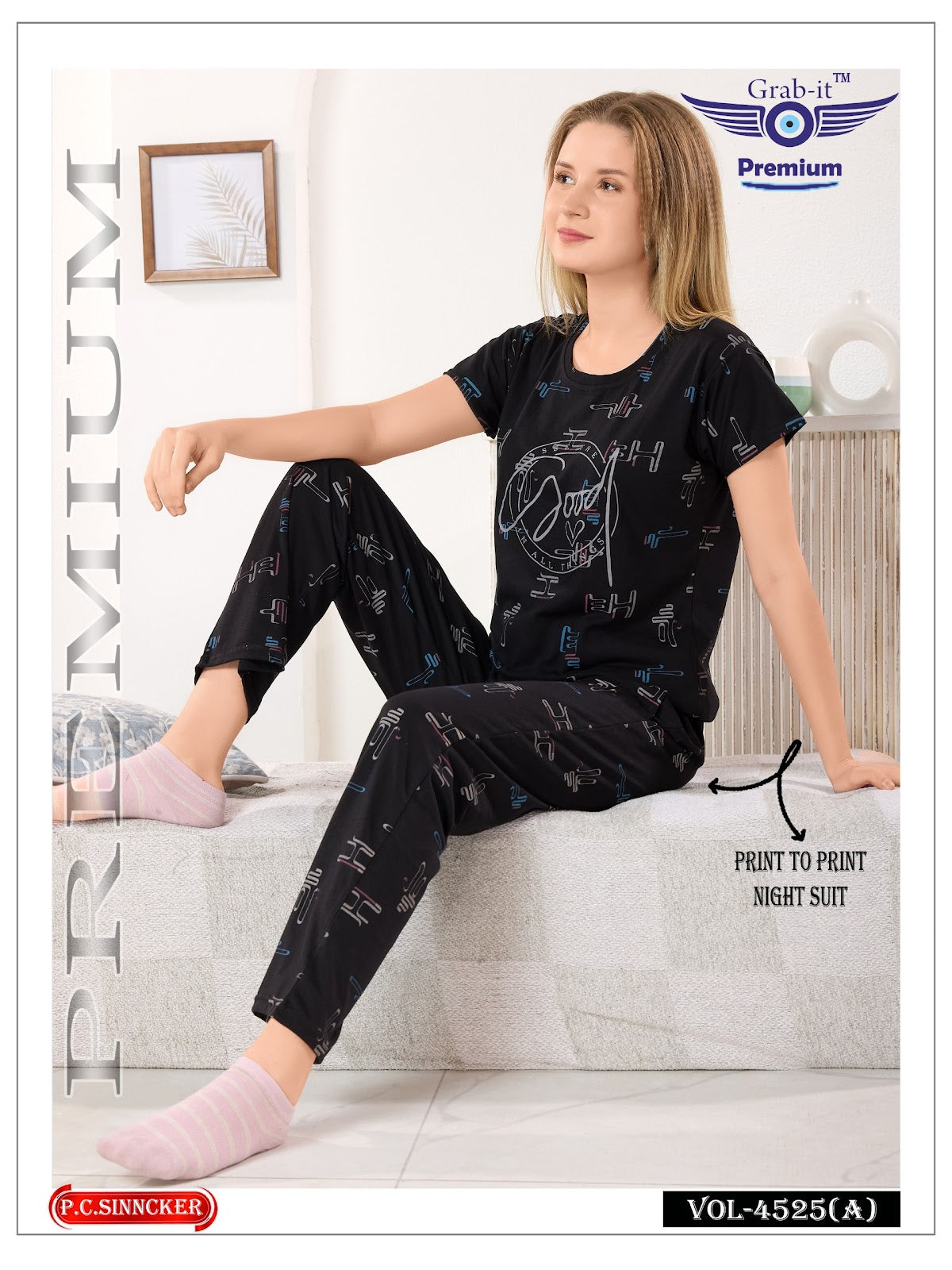 Vol 4525 A Grab It Sinker Pyjama Night Suits Exporter India