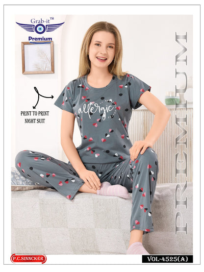 Vol 4525 A Grab It Sinker Pyjama Night Suits Exporter India