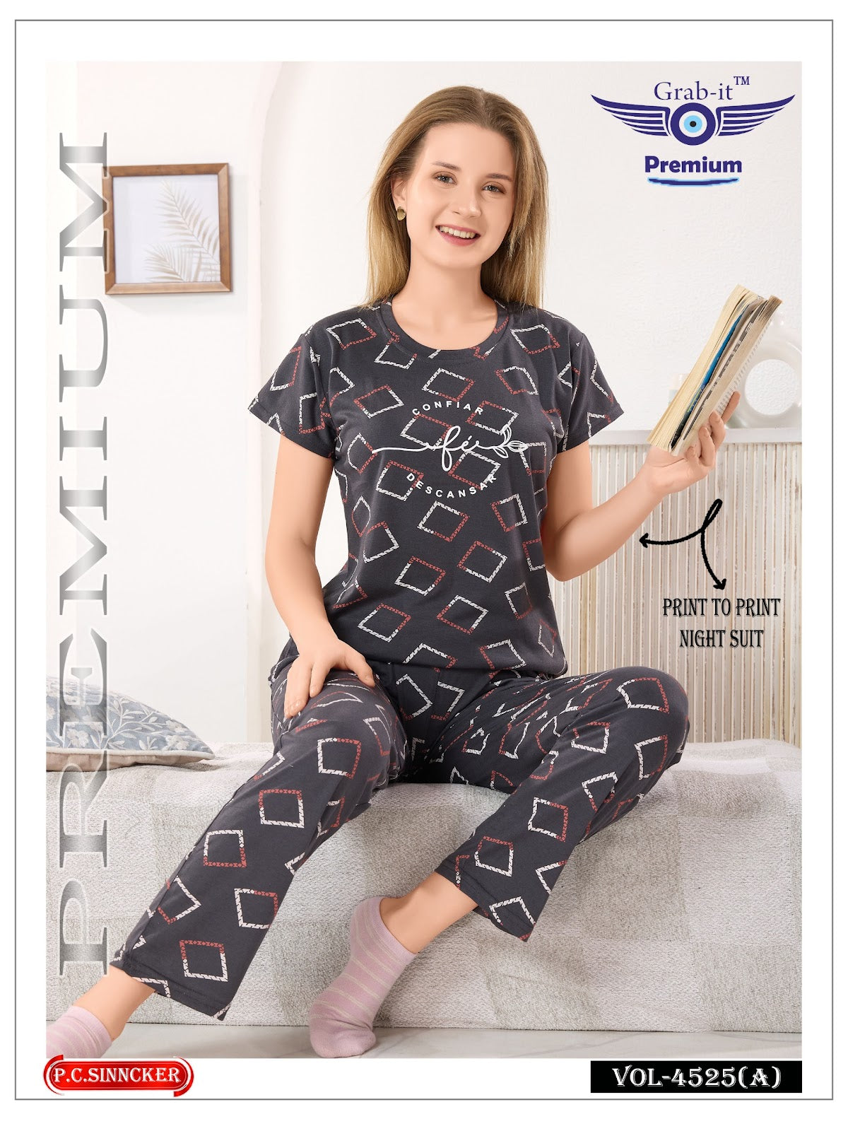 Vol 4525 A Grab It Sinker Pyjama Night Suits Exporter India