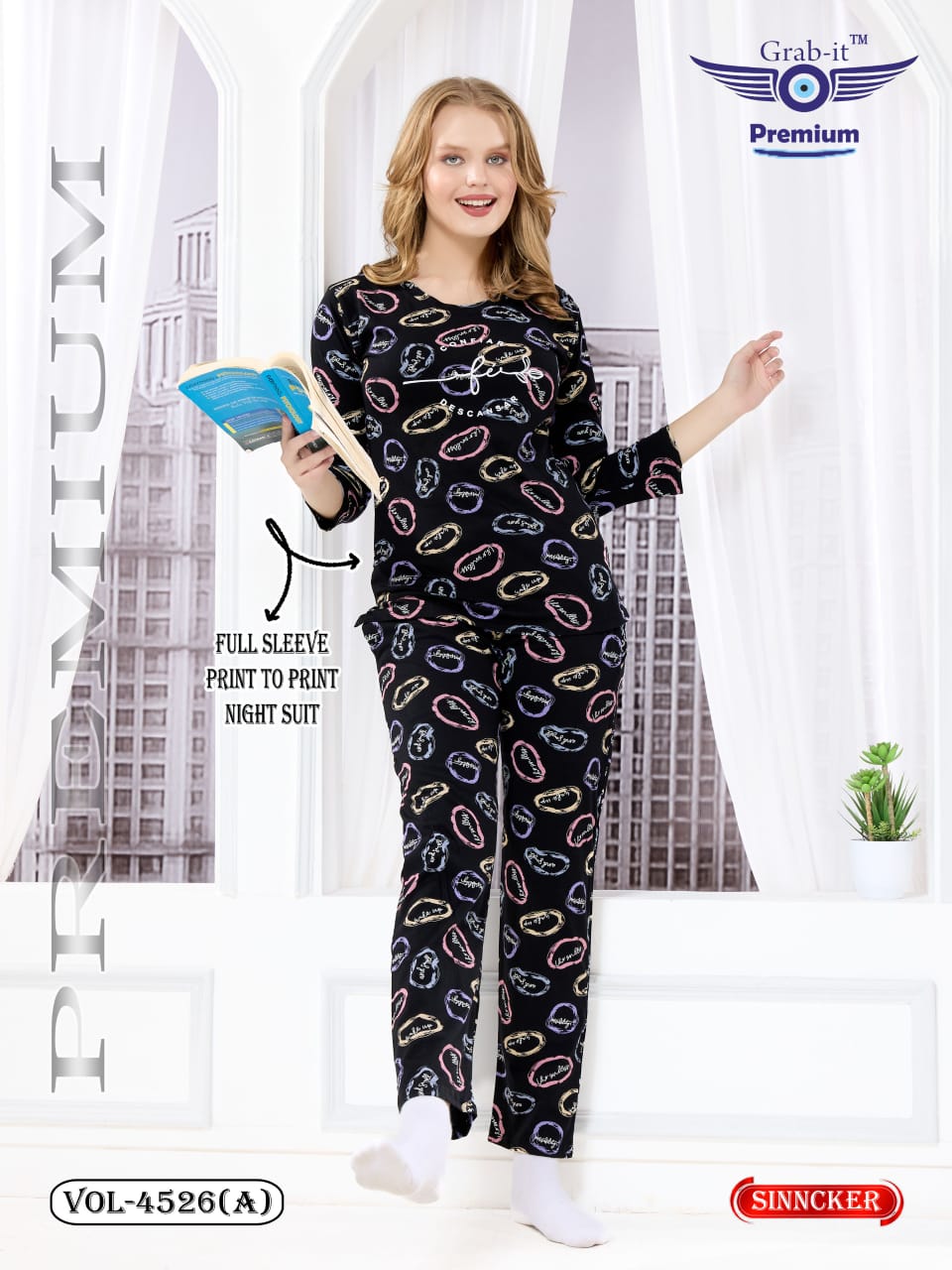 Vol 4526 A Grab It Sinker Full Sleeve Night Suits Wholesale