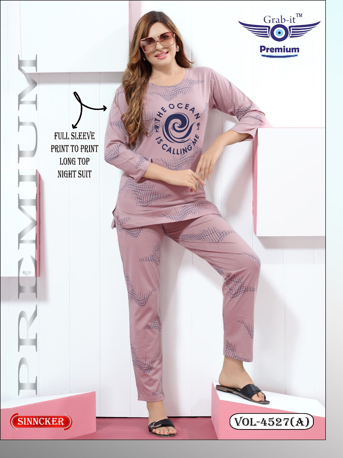 Vol 4527 A Grab It Sinker Kurta Night Suits Wholesaler Gujarat