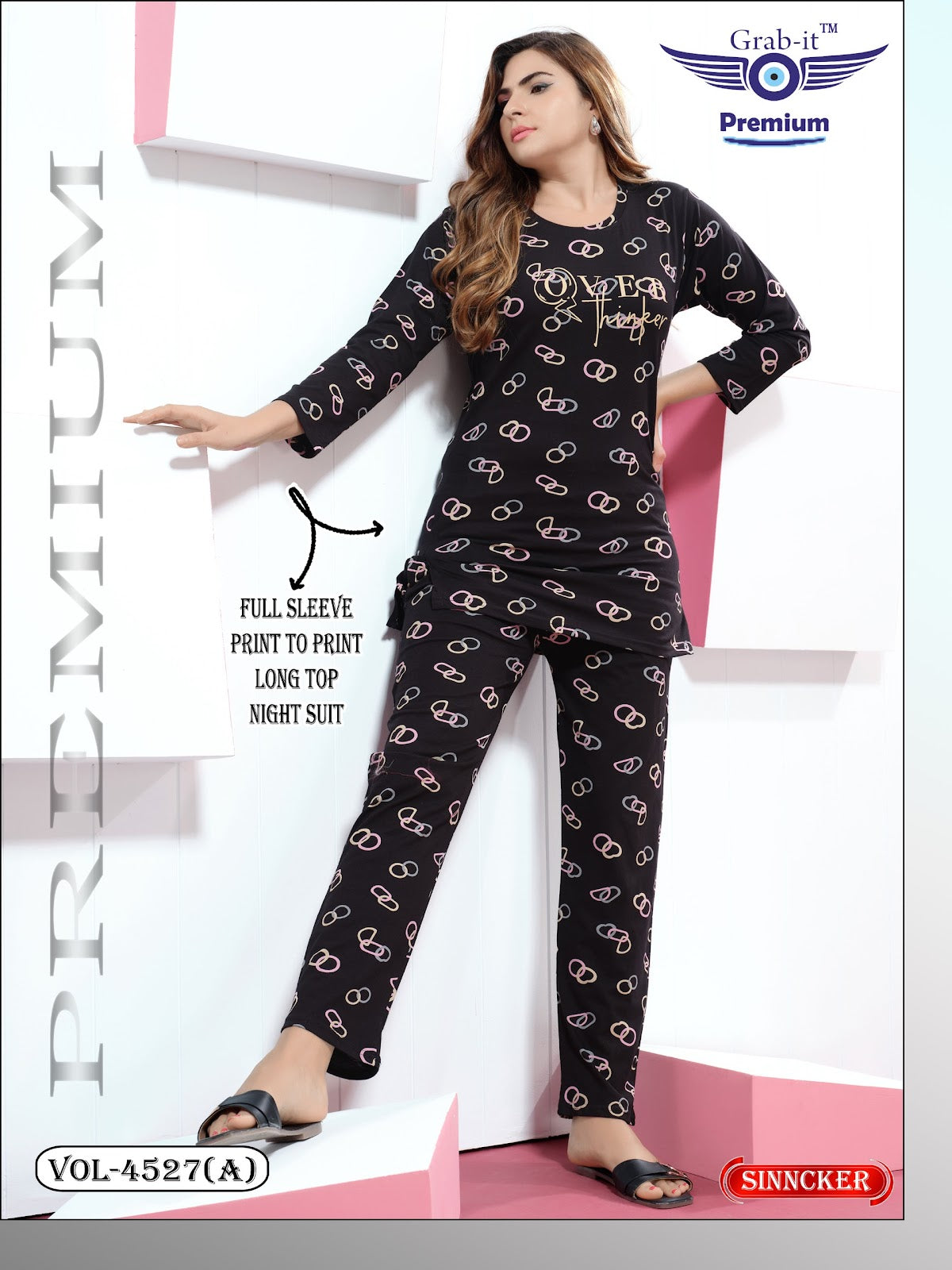 Vol 4527 A Grab It Sinker Kurta Night Suits Wholesaler Gujarat