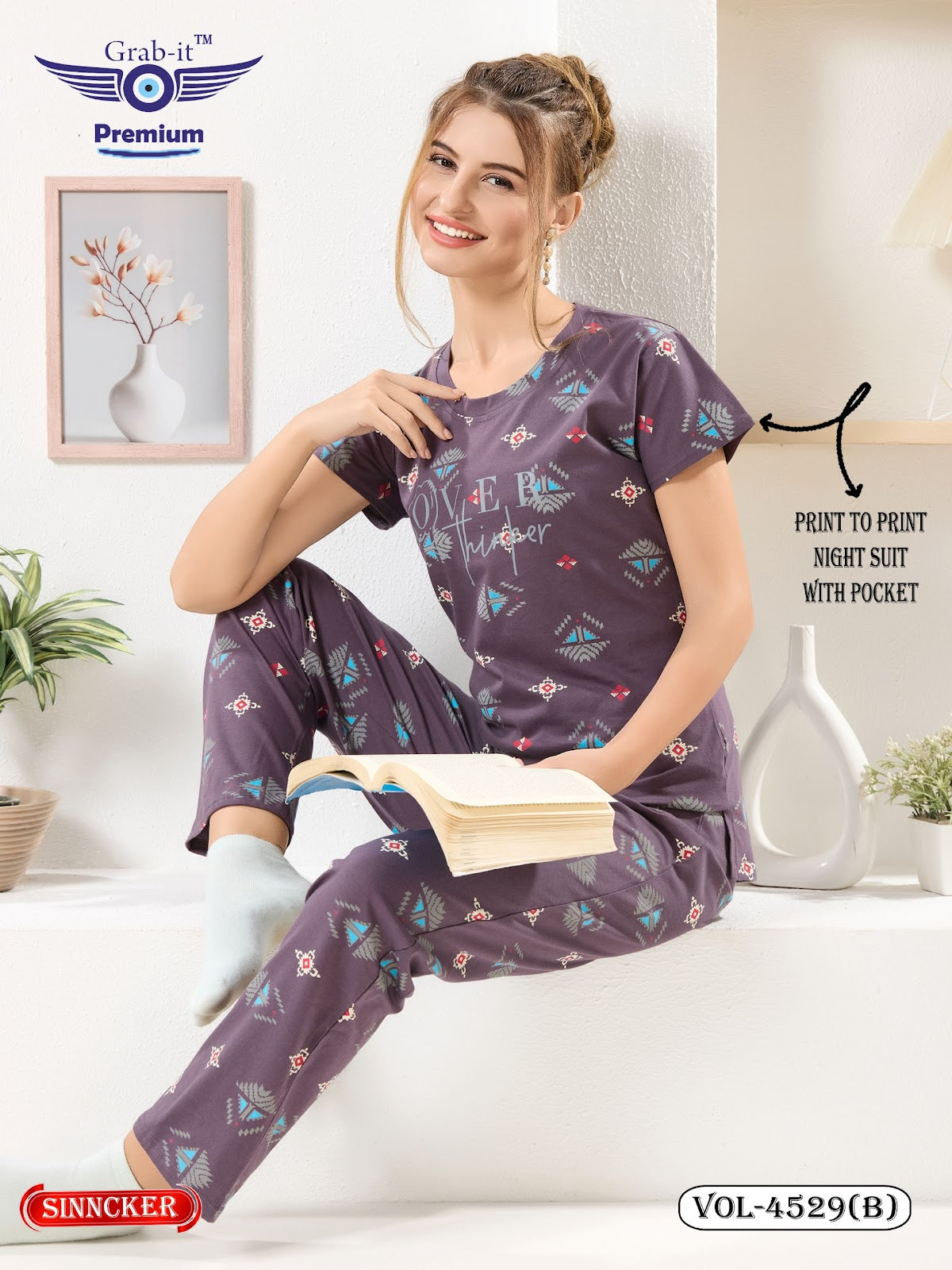 Vol 4529 B Grab It Sinker Pyjama Night Suits Wholesale Price