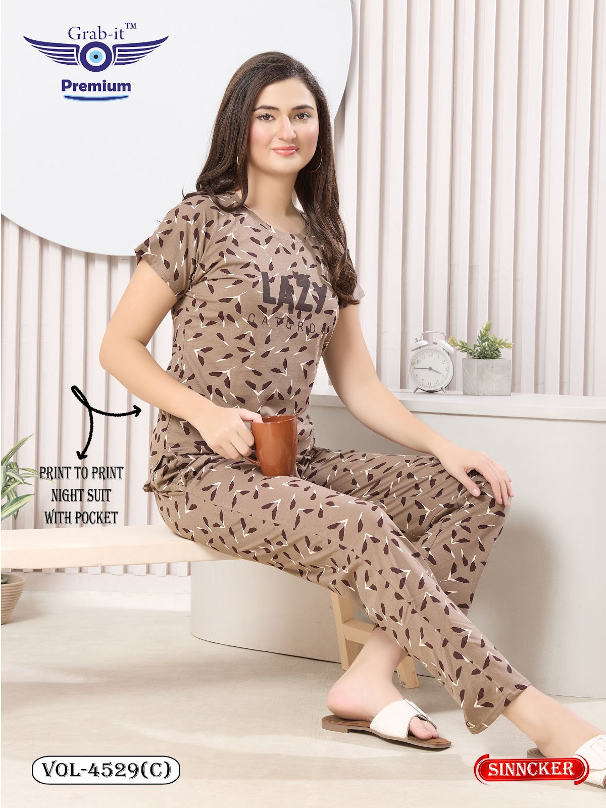 Vol 4529 C Grab It Sinker Pyjama Night Suits Manufacturer Gujarat