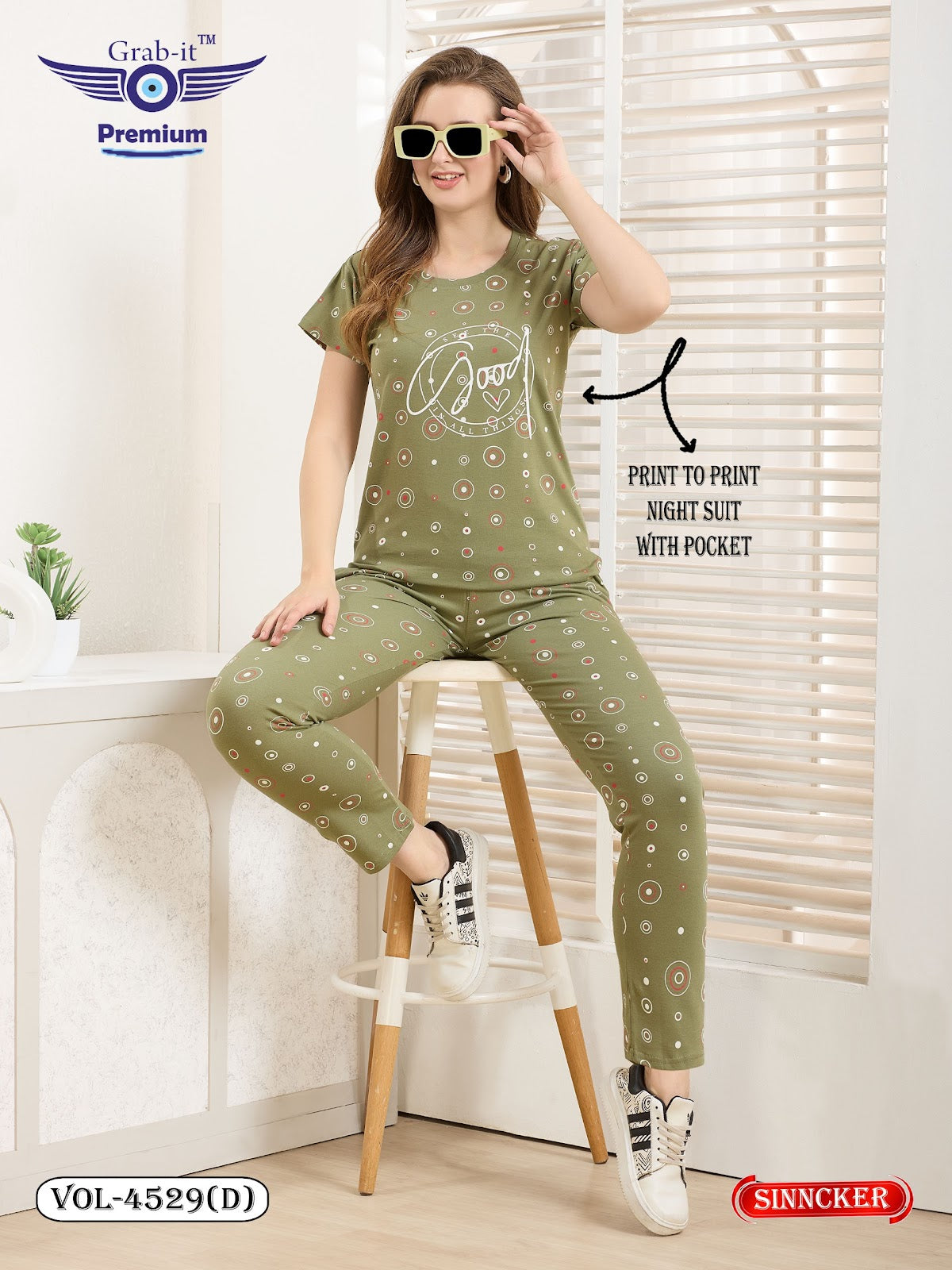 Vol 4529 D Grab It Sinker Pyjama Night Suits Wholesale