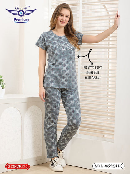 Vol 4529 D Grab It Sinker Pyjama Night Suits Wholesale