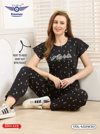 Vol 4529 D Grab It Sinker Pyjama Night Suits Wholesale